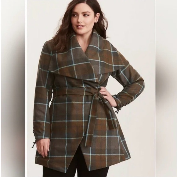 Torrid x Outlander Wool Blend Jacket Coat Size 2 (2X) Tartan Plaid Read* - Picture 2 of 13